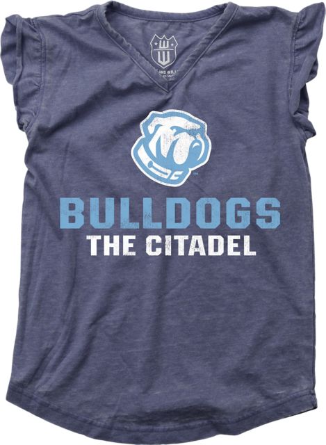 The Citadel Bulldogs Toddler Girls Ruffle Short Sleeve T-Shirt