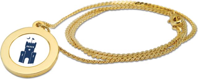 CSI Gold Pendant Necklace With Colored Medallian - ONLINE ONLY