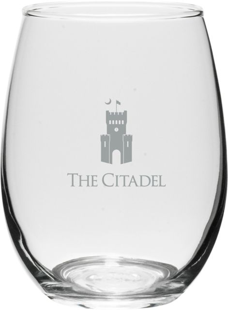 The Citadel Bulldogs 15 oz. Stemless Wine Glass