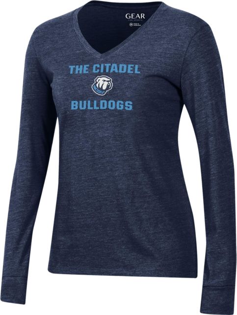 The Citadel Bulldogs Women's V-Neck Long Sleeve T-Shirt