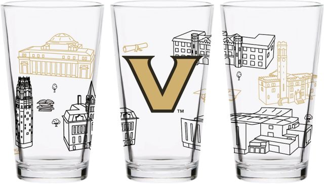 Vanderbilt University 16 oz. Campus Line Pint Glass