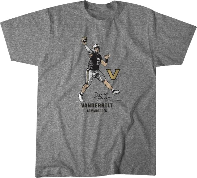 Vanderbilt Football Short Sleeve T-Shirt #2 D PAVIA POSE