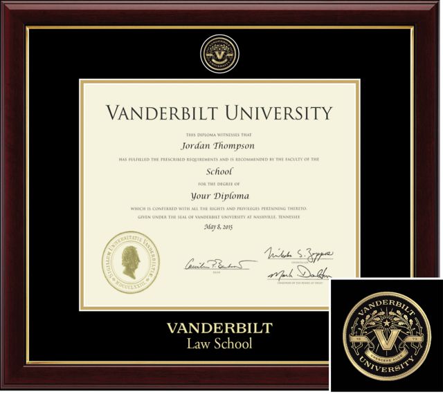 CHURCH HILL CLASSICS MASTERPIECE DIPLOMA FRAME.  Law School, PhD - ONLINE ONLY