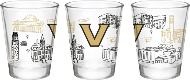 Vanderbilt University 2 oz. Campus Collector's Glass