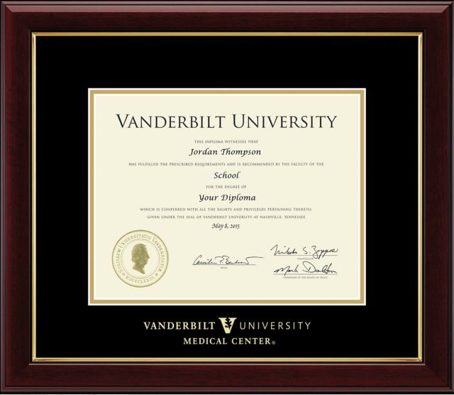 Vanderbilt University 8.5x11 Diploma Frame