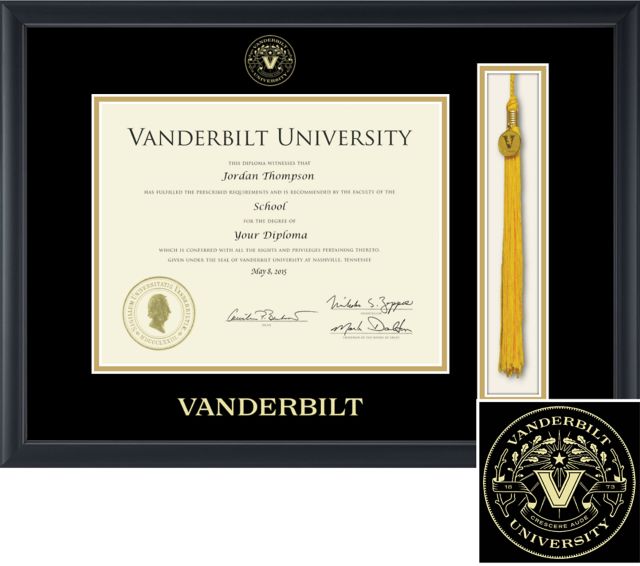 Vanderbilt University 8.5 x 11 Tassel Bachelor/Master Diploma Frame