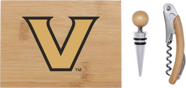 Vanderbilt University Bamboo Wine Tool Set