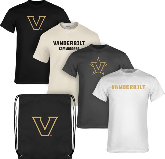 Vanderbilt University T-Shirt Fan 4 Pack Kit: Vanderbilt