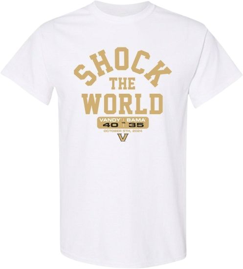 Vanderbilt University Football Shock the World 40-35 Short Sleeve T-Shirt