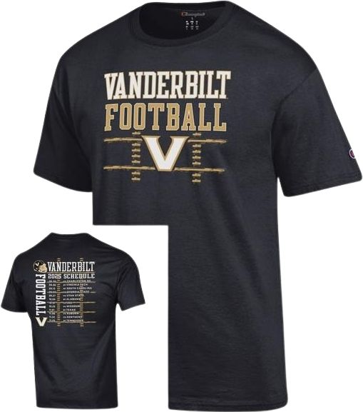 Vanderbilt University Commodores 2025 Football Schedule Short Sleeve T-Shirt