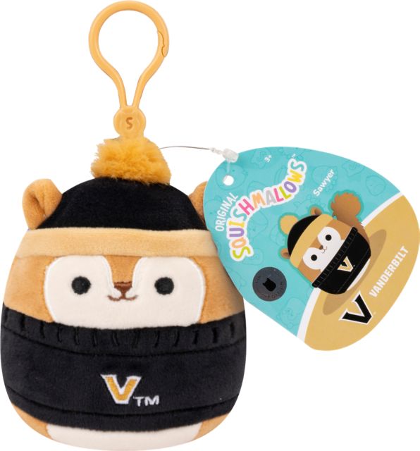 Vanderbilt University Squishmallows Original 3.5in Sawyer the Squirrel Plush Clip