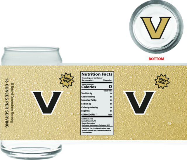 Vanderbilt University Commodores 16 oz. Can Glass