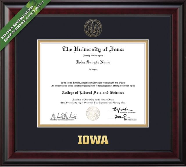 University of Iowa 8.5'' x 11'' Classic Diploma Frame