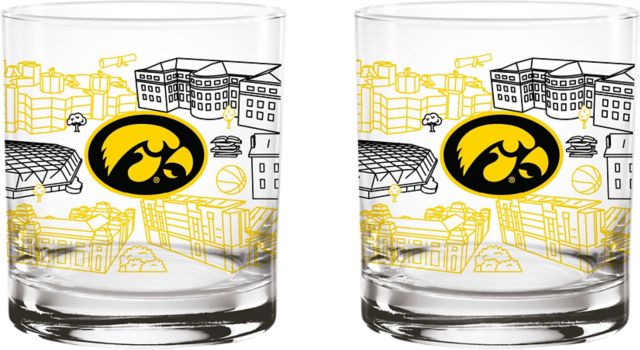 University of Iowa 14 oz. Rocks Glass