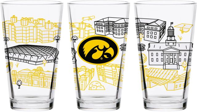 University of Iowa 16 oz. Pint Glass