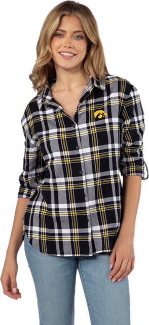 University of Iowa Women's Hawkeyes Plaid Shirt