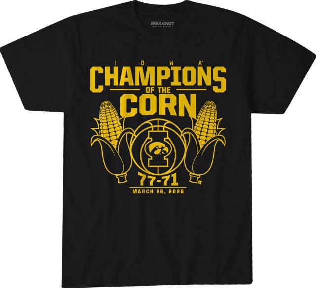 University of Iowa Men's Basketball Champions of the Corn Score Short Sleeve T-Shirt