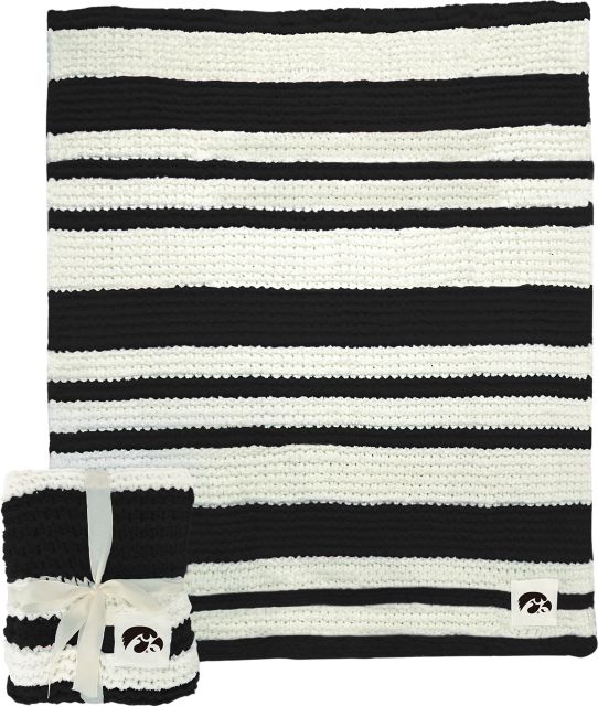 University of Iowa Cable Knit Throw 50x60