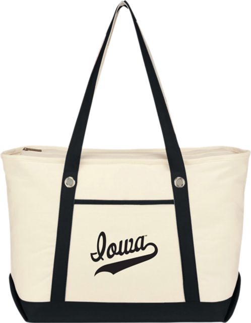 University of Iowa Canvas Zippered Tote Bag