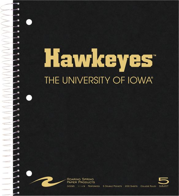 University of Iowa 5 Subject Notebook 200-Sheet