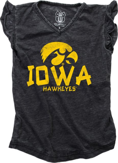 University of Iowa Hawkeyes Toddler Girls Ruffle Short Sleeve T-Shirt