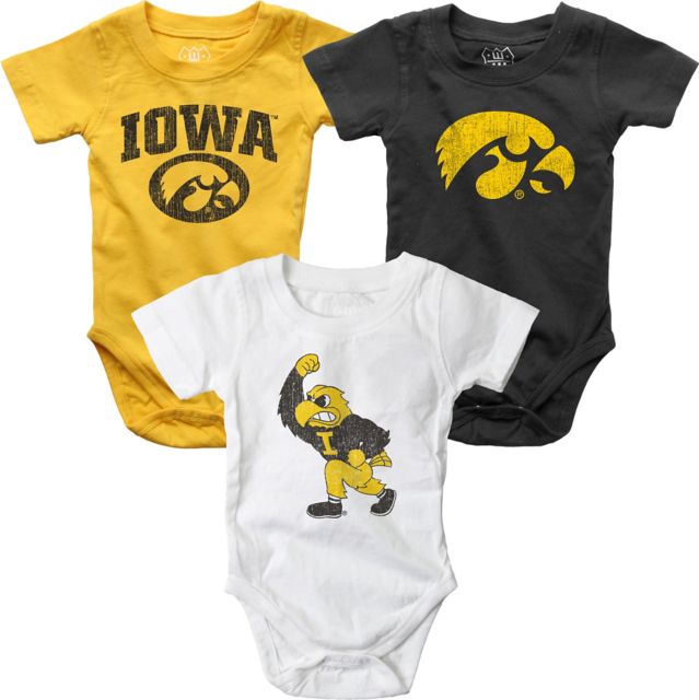 University of Iowa Infant 3 Pack Hopper Bodysuit Set