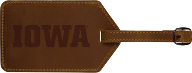 University of Iowa Leather Luggage Tag