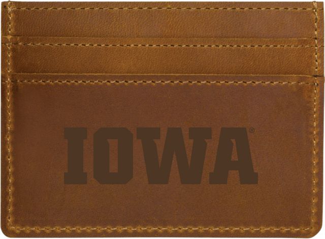 University of Iowa Leather Card Holder