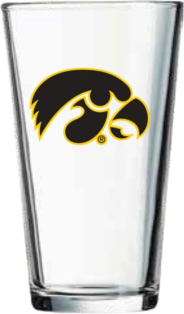 University of Iowa Hawkeyes 16 oz. Glass
