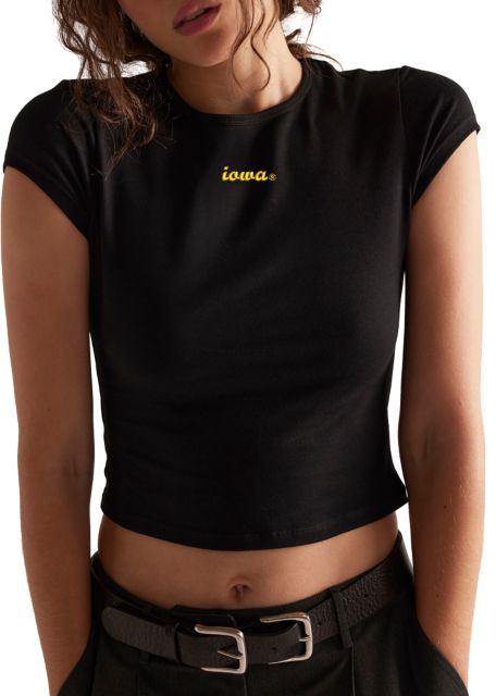 Iowa Free People Womens Morning Pages Tee Iowa Script - Large