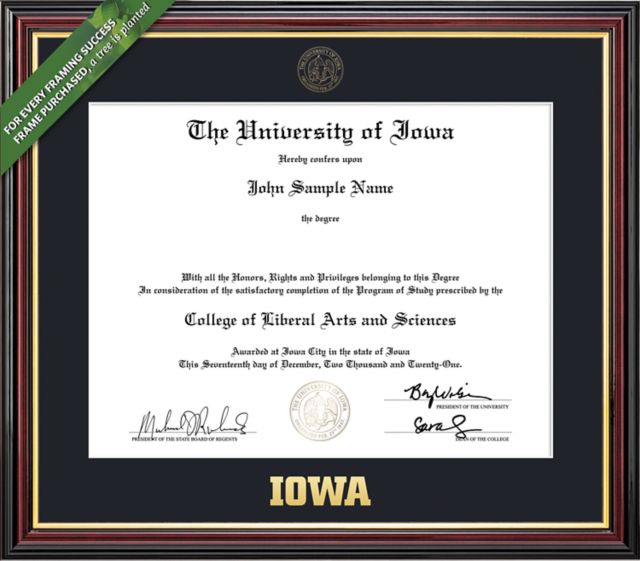 University of Iowa 8.5'' x 11'' Academic Diploma Frame