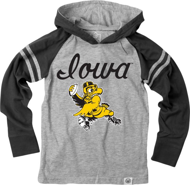 University of Iowa Hawkeyes Toddler Boys Raglan Hooded Long Sleeve Shirt