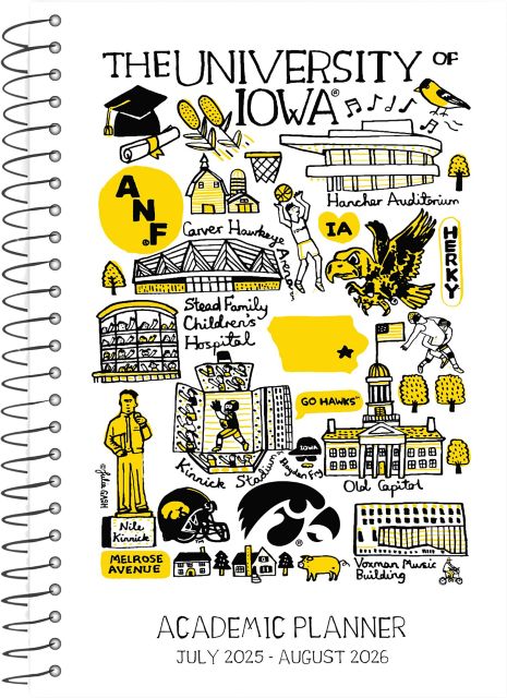 University of Iowa Julia Gash Monthly Academic Planner