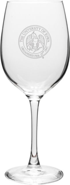 University of Iowa 16 oz. Wine Glass