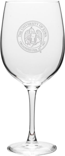 University of Iowa 19 oz. Wine Glass