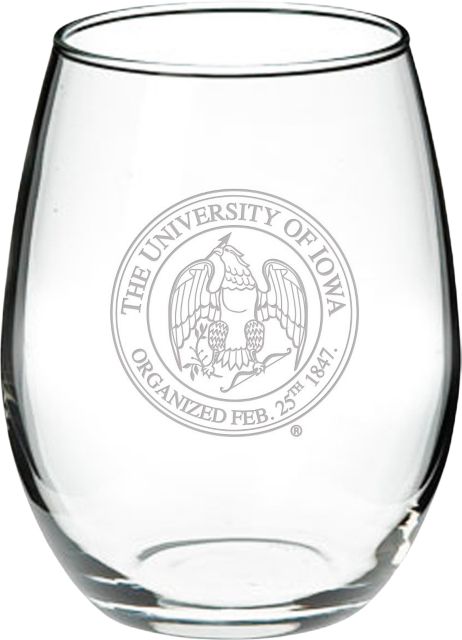 University of Iowa 21 oz. Stemless Wine Glass