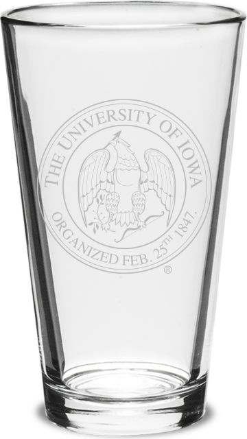 University of Iowa 16 oz. Mixing Glass