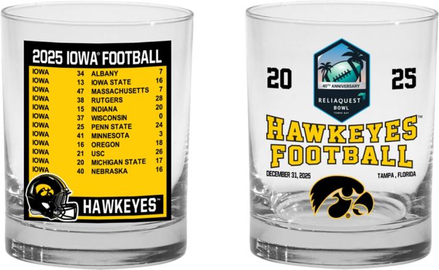 University of Iowa Hawkeyes Football 2025 ReliaQuest Bowl Bound 14 oz. Glass