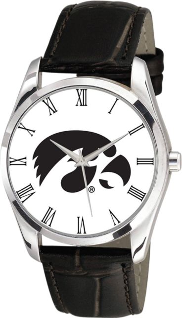 University of Iowa 36mm Men's Leather Watch