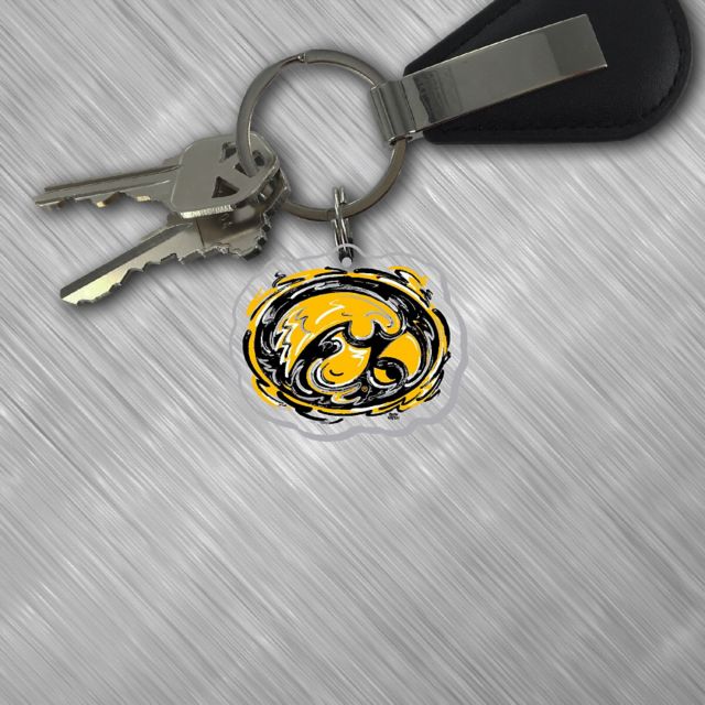 University of Iowa Hawkeyes Laser Cut Keychain
