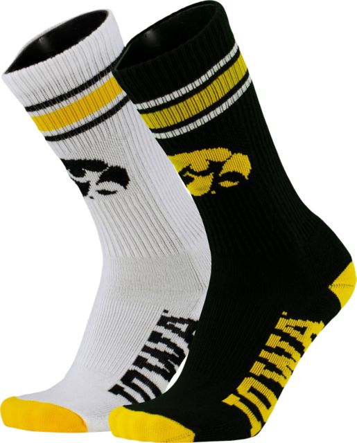 University of Iowa Crew Socks 2 Pack
