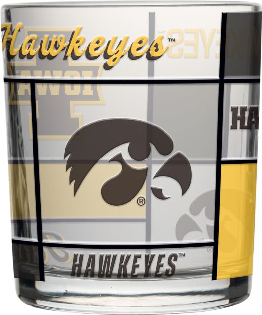 University of Iowa 12oz Quilted Stained Rocks Glass