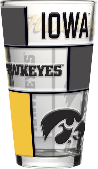 University of Iowa 16oz Quilted Stained Pint Glass