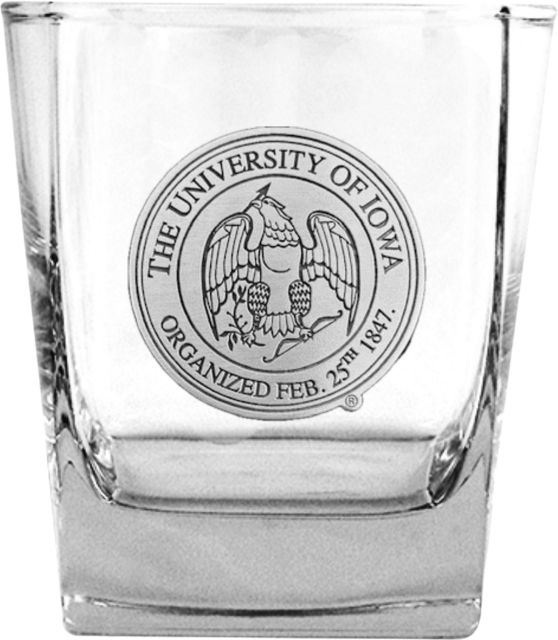 University of Iowa Round Glass