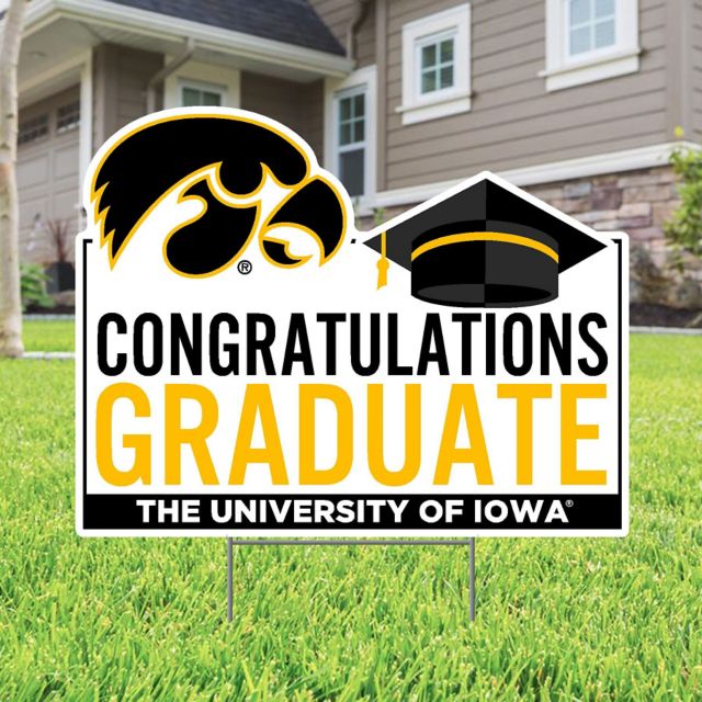 University of Iowa Grad Lawn Sign