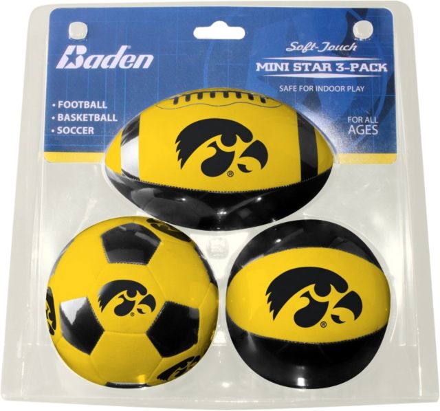 University of Iowa Hawkeyes 4" Soft Ball 3-Pack