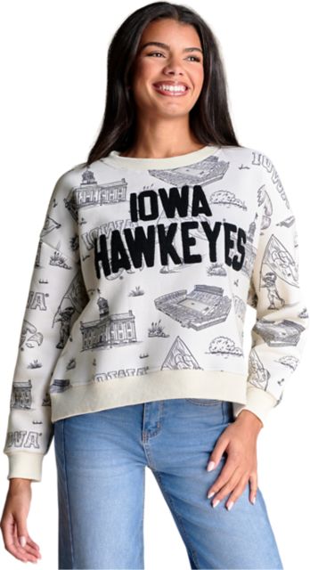 University of Iowa Women's Team Toile Crewneck Sweatshirt