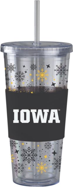 University of Iowa Straw Snowflake Tumbler