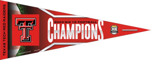 Texas Tech University Red Raiders Football 2025 Conference Champions 12 x 30 Pennant