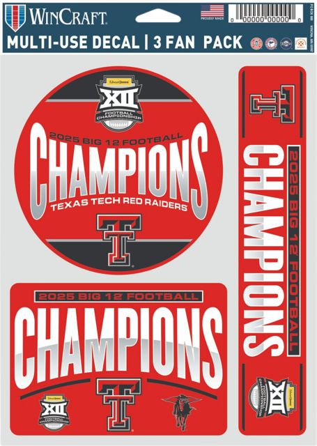 Texas Tech University Red Raiders Football 2025 Conference Champions Decal